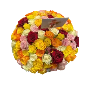Mixed color roses bouquet