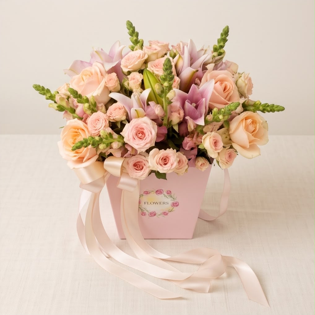 Shades of Pink Roses Square Box
